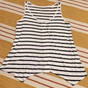 White and black striped tank top from Three Dots M